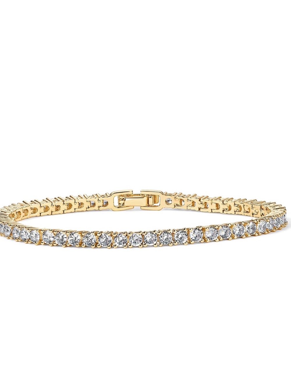 14K Gold Vermeil CZ Tennis Bracelet 7” New